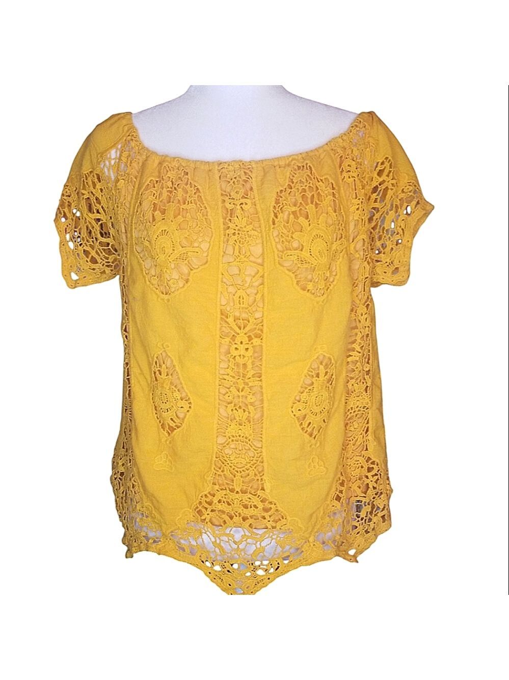 Say What? Yellow Gold Lace Blouse